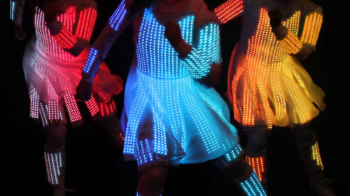 Branding Firmenlogo Supernova LED Tanz Act, Glowing Dancers