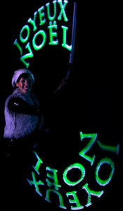 Frohe Weihnachten, Merry Christmas LED Licht Performance
